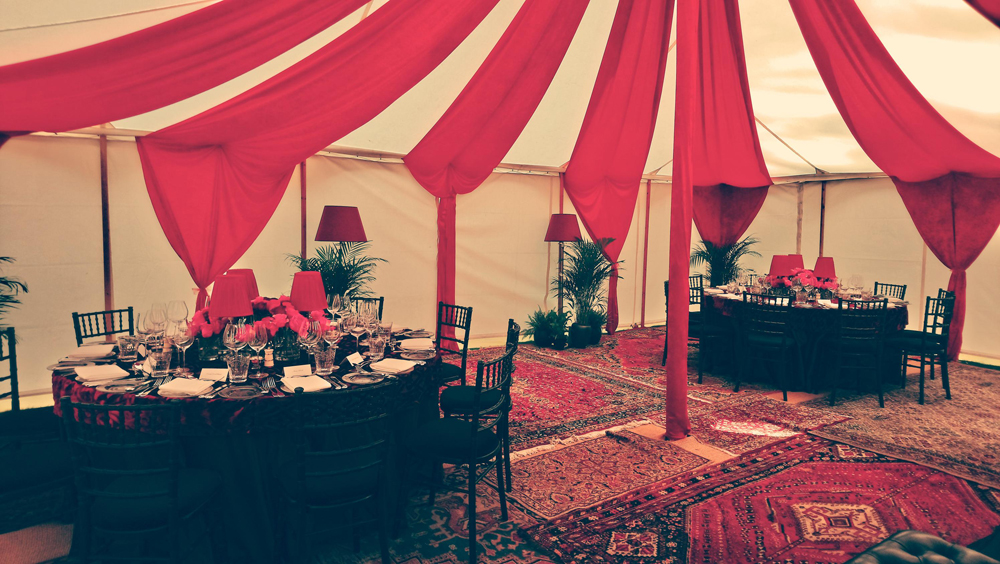 Pole-tent-draping