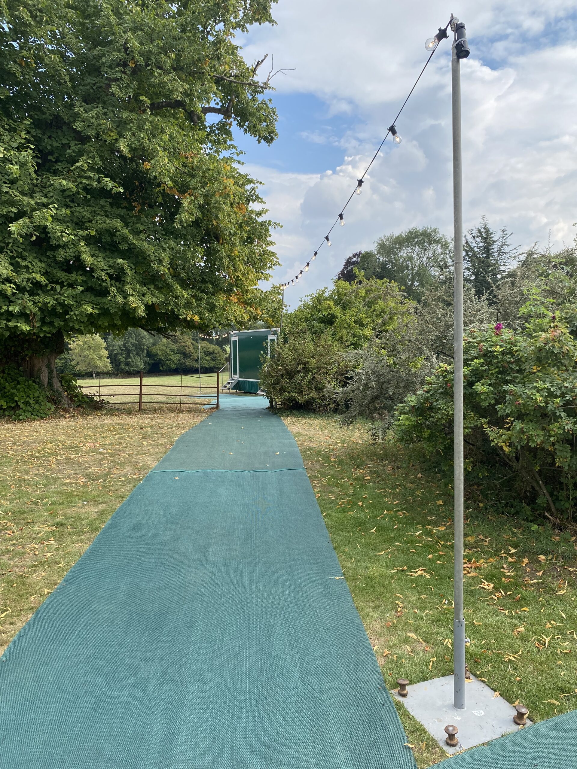 Walkway matting with Festoon lights
